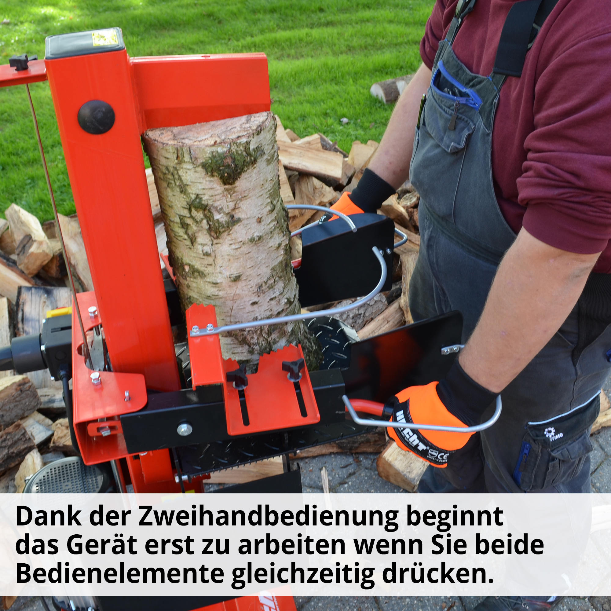 HECHT Hydraulikholzspalter 6810 Hydraulikholzspalter mit Sicherheitsmechanismus