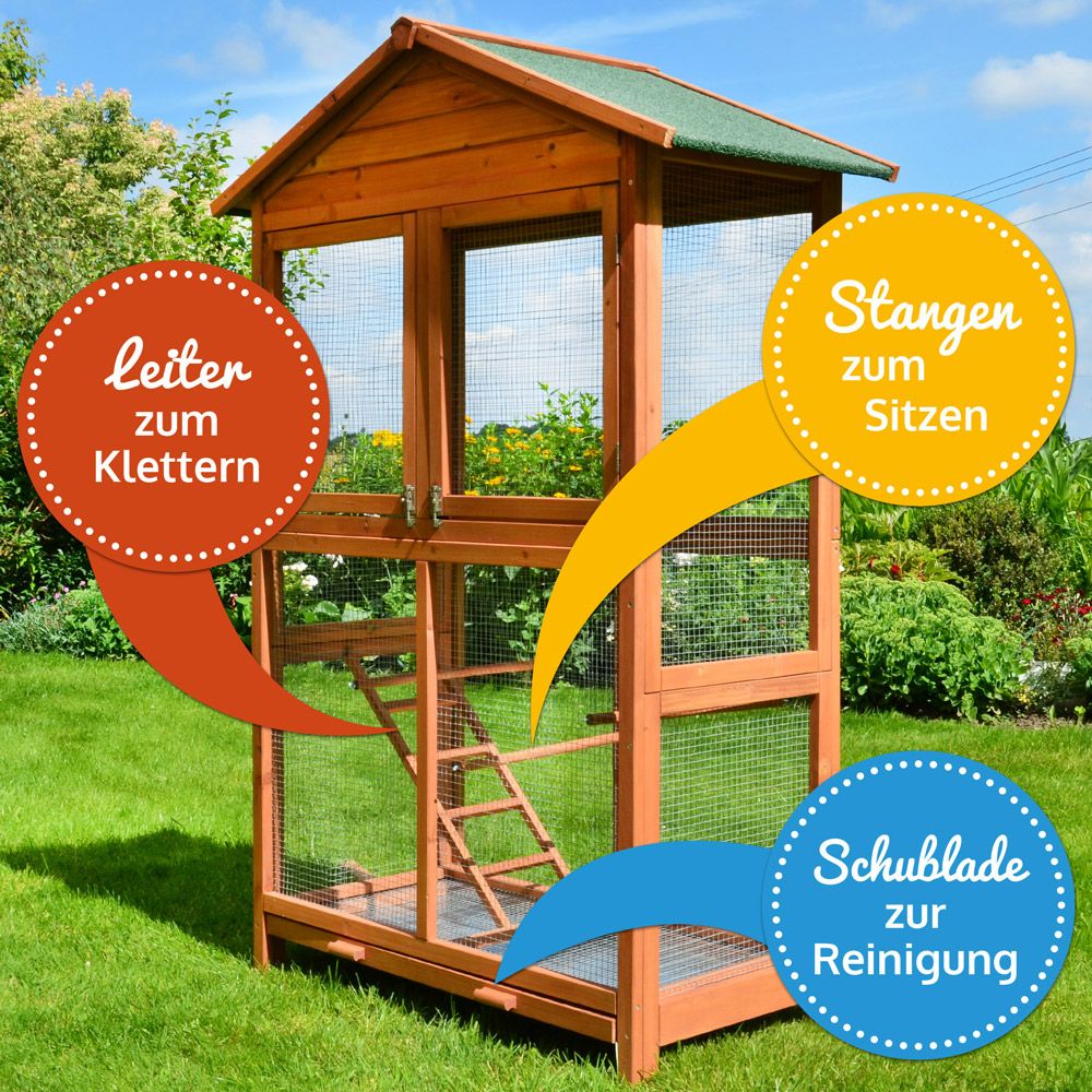 zooprinz Vogelvoliere Modell XL Kotschublade zur einfachen und schnellen Reinigung 
