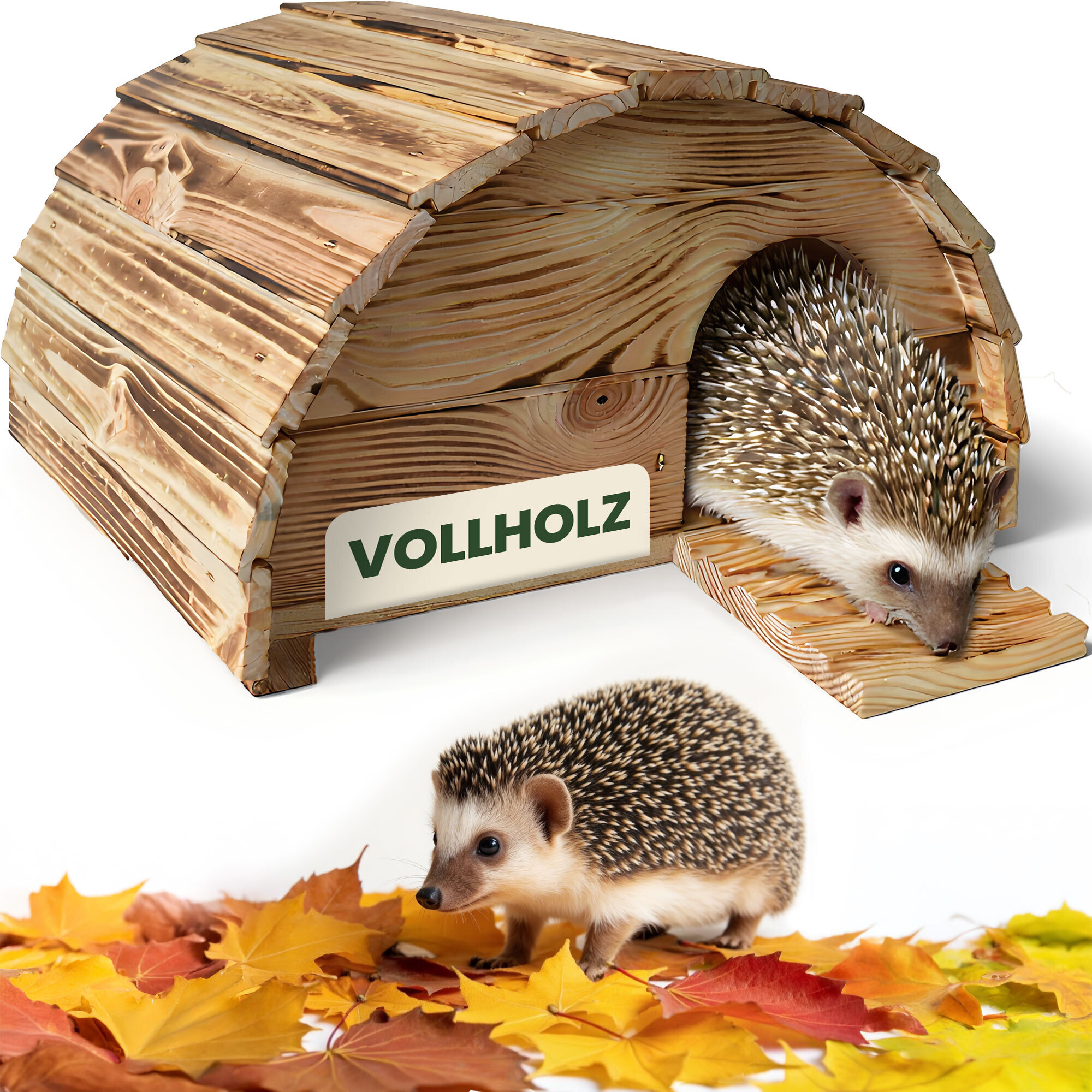 Igelhaus aus Vollholz von Zooprinz mit stabilem Dach und sicherem Eingang