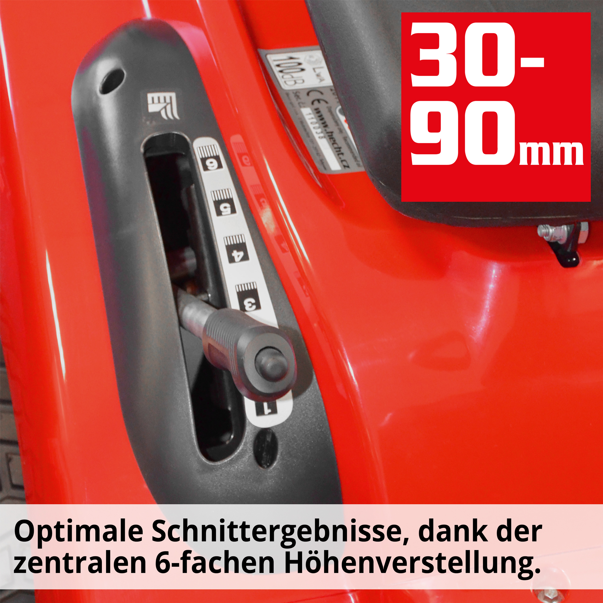Aufistzmäher mit 6-Facher Schnitthöhenverstellung für das ideale Ergebniss  Aufistzmäher mit 6-Facher Schnitthöhenverstellung für das ideale Ergebniss