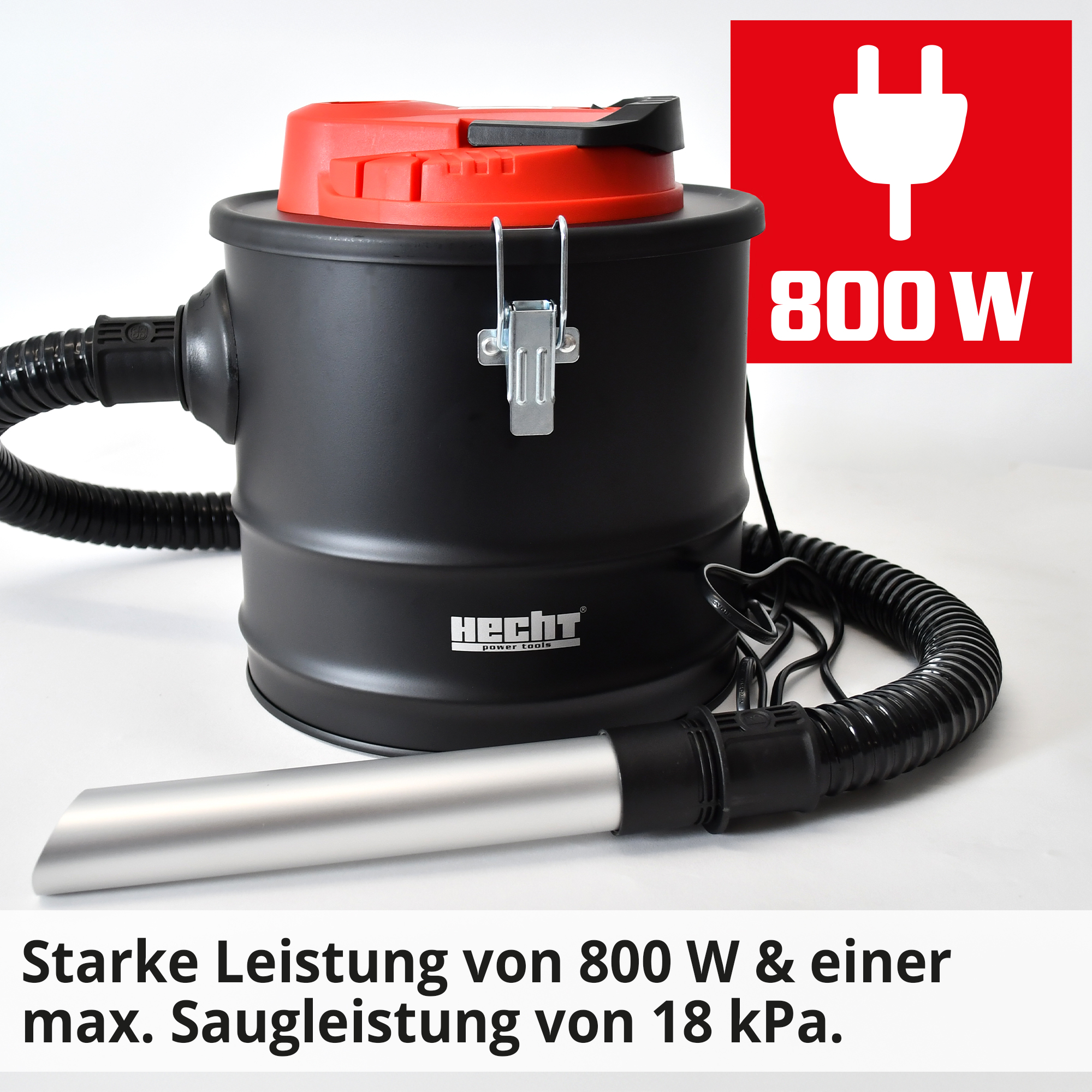 HECHT 12E Aschesauger mit starker Leistung und einer starken Saugleistung