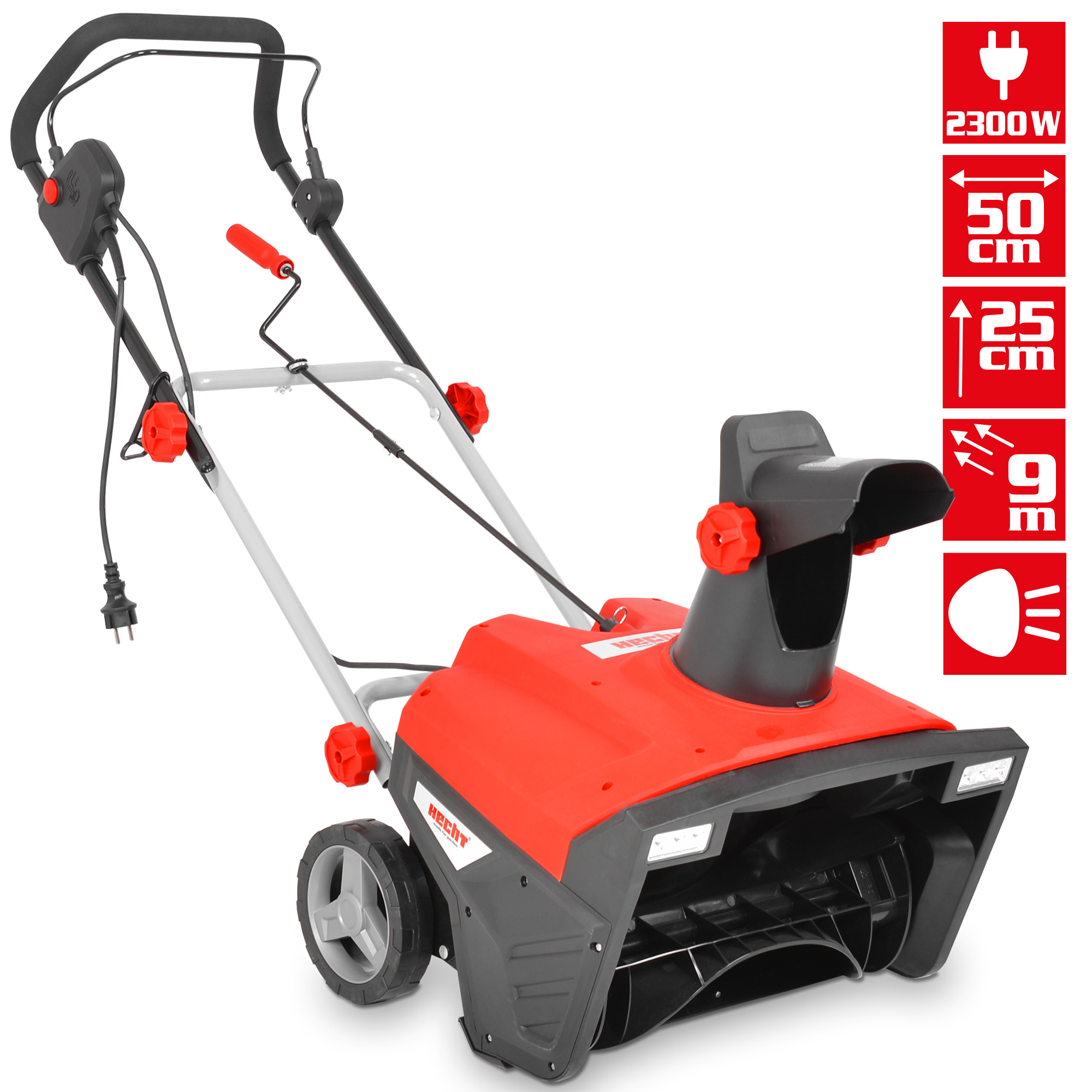 Elektro-Schneefräse mit LED-Scheinwerfer und 2300 Watt Motor 