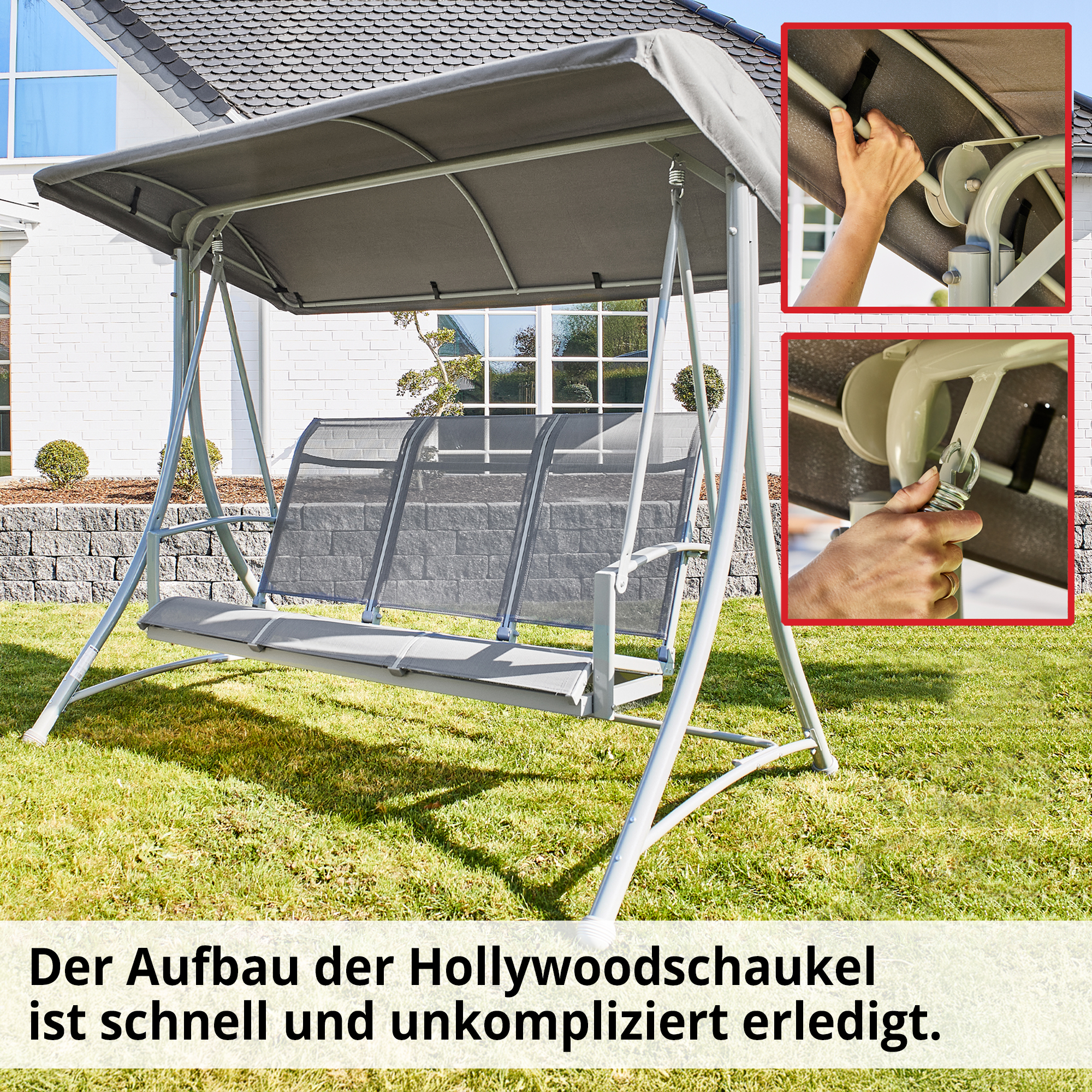HECHT Hollywoodschaukel »Berlin« Hollywoodschaukel leicht zu montieren