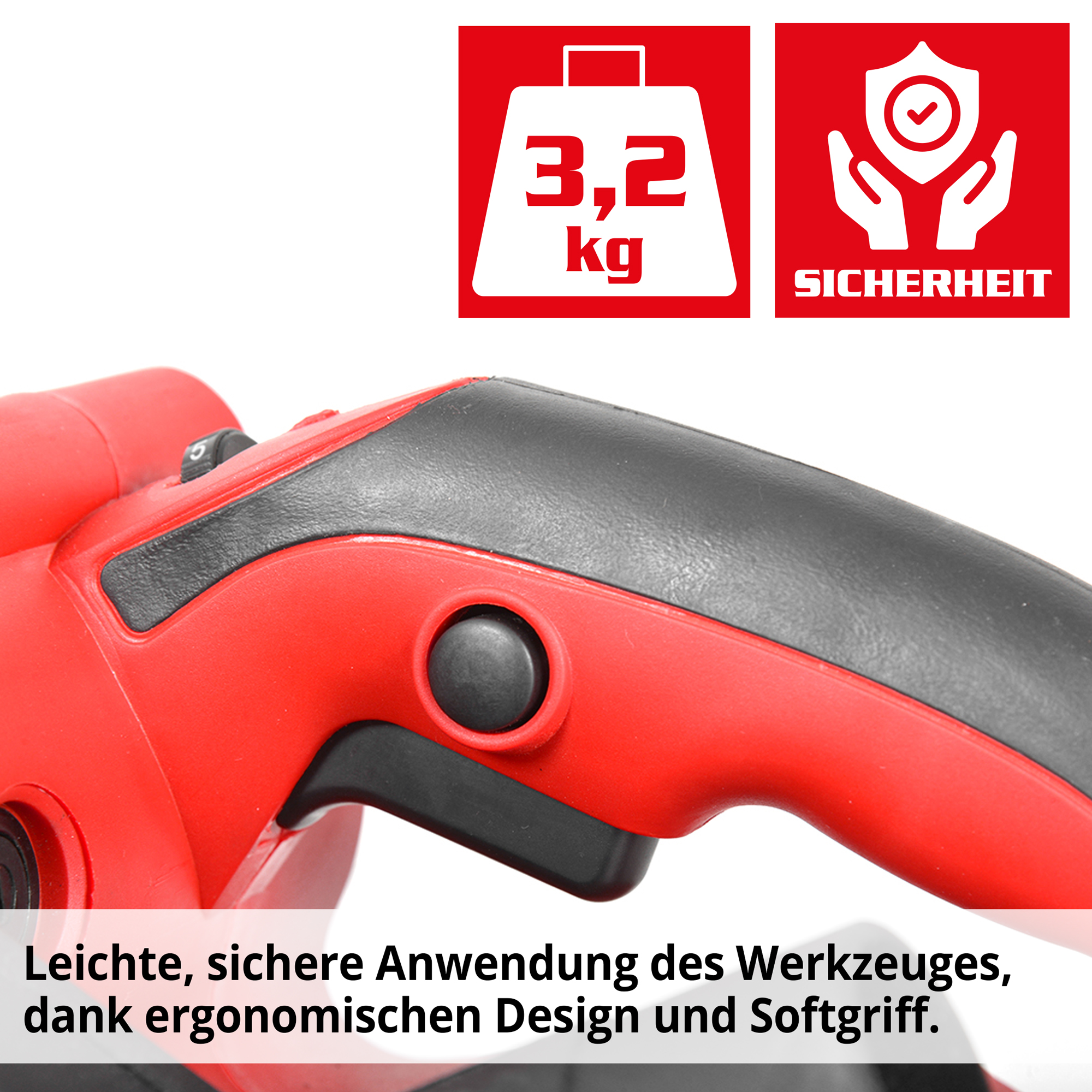 Bandschleifer Set; Ergonomische Soft-Grip-Griffe für komfortables Arbeiten