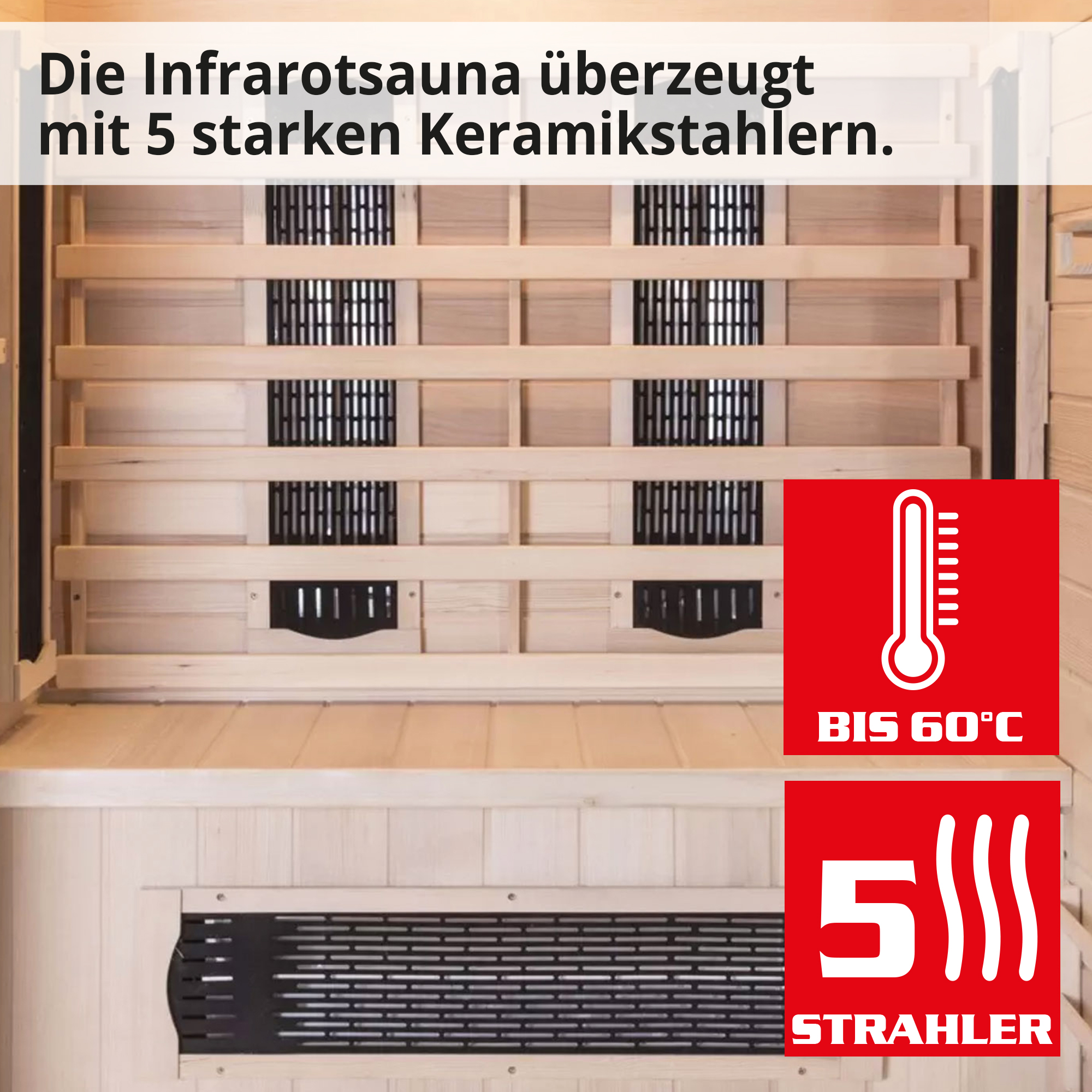 HECHT Infrarotsauna »ACTIVE« Infrarotsauna mit fünf Keramikstrahlern