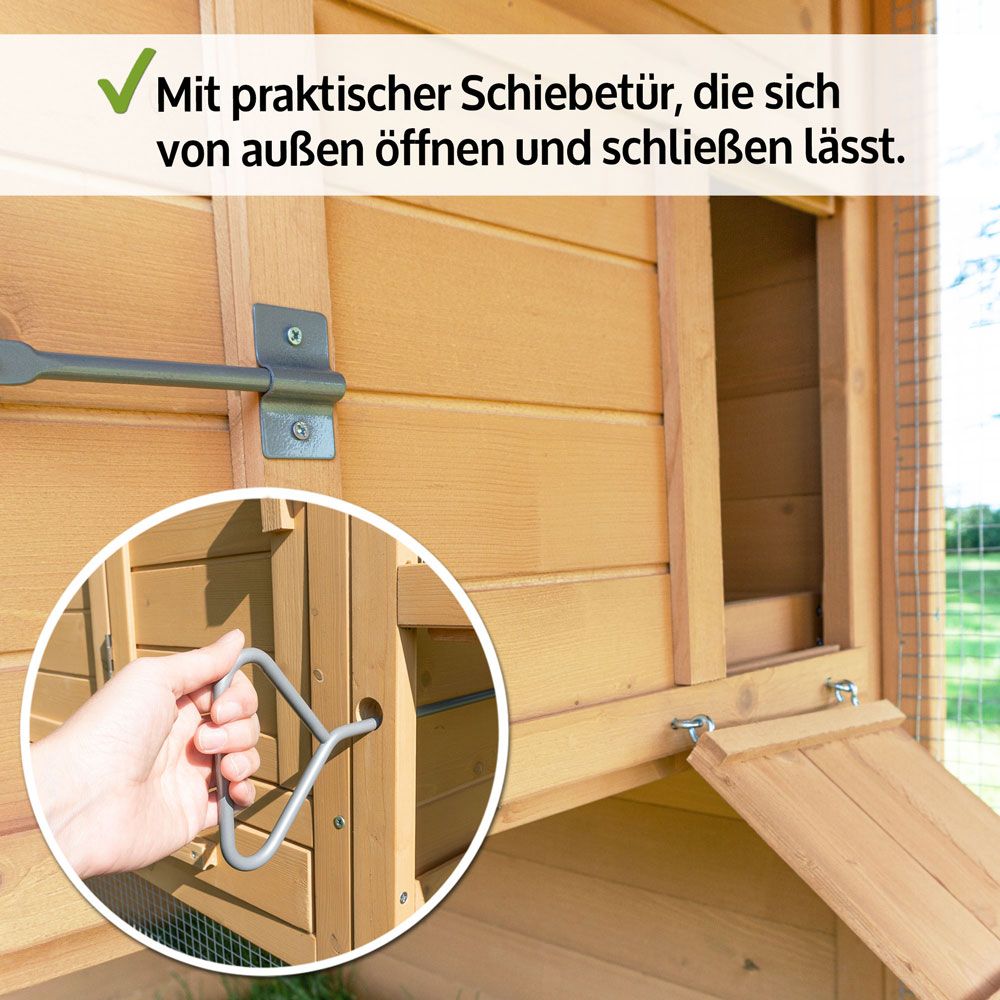 zooprinz Hühnervoliere Komfort XXL Praktische Schiebetür 