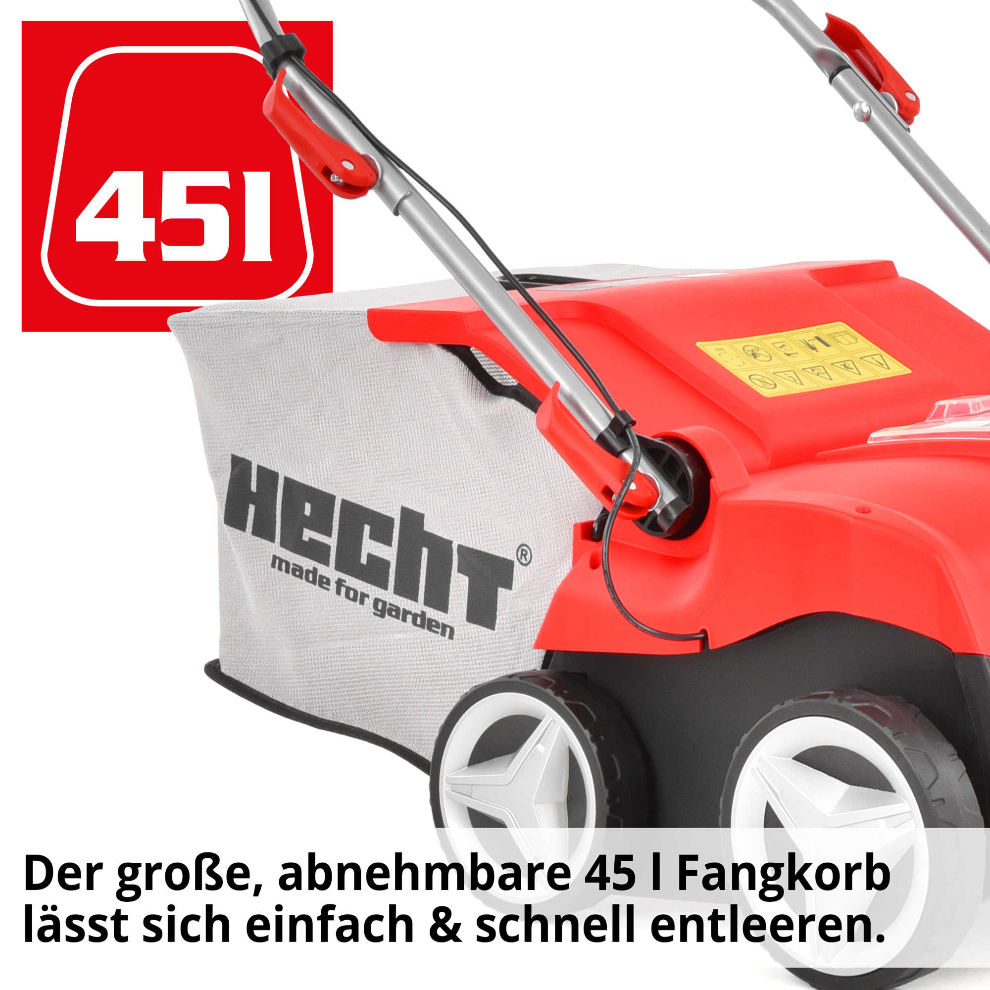 Vertikutierer; 45 Liter Auffangkorb