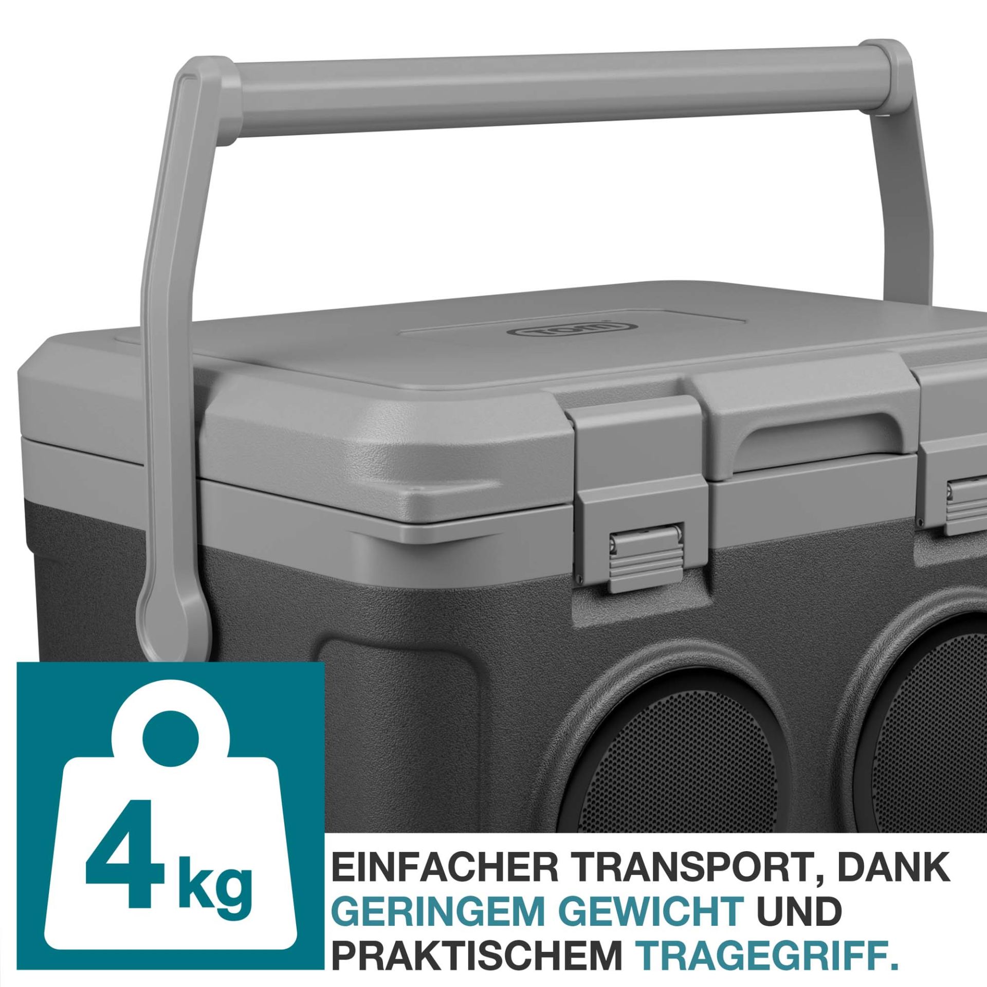 TOM Musikkühlbox CB-210; 4 Kilogramm geringes Gewicht und praktischer Tragegriff