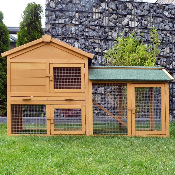 Hasenstall Villa großer Hühnerstall mit aufklappbarem Dach mehrstöckig Zooprinz 