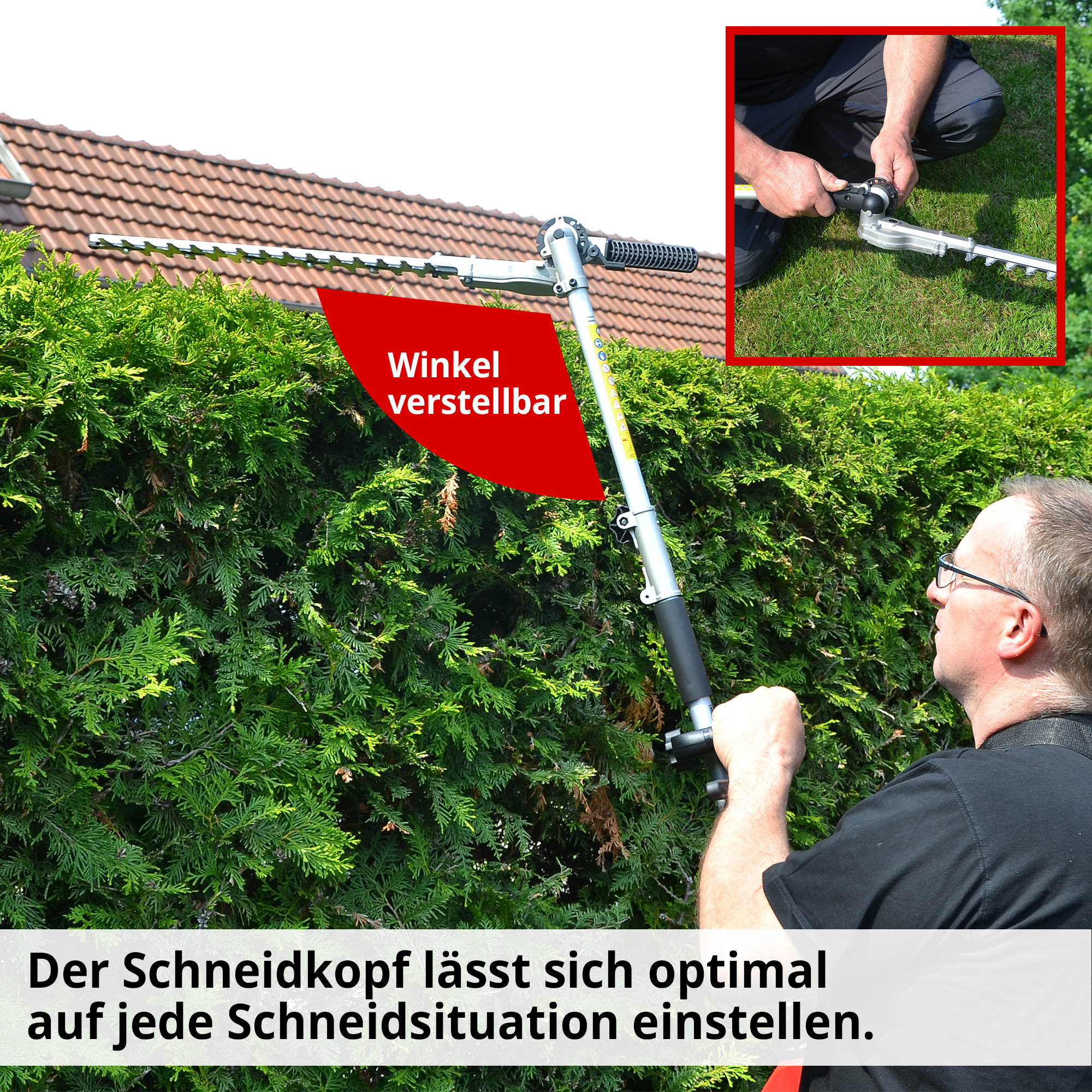 Hecht Elektro-Gartenschere mit verstellbaren Schneidkopf 