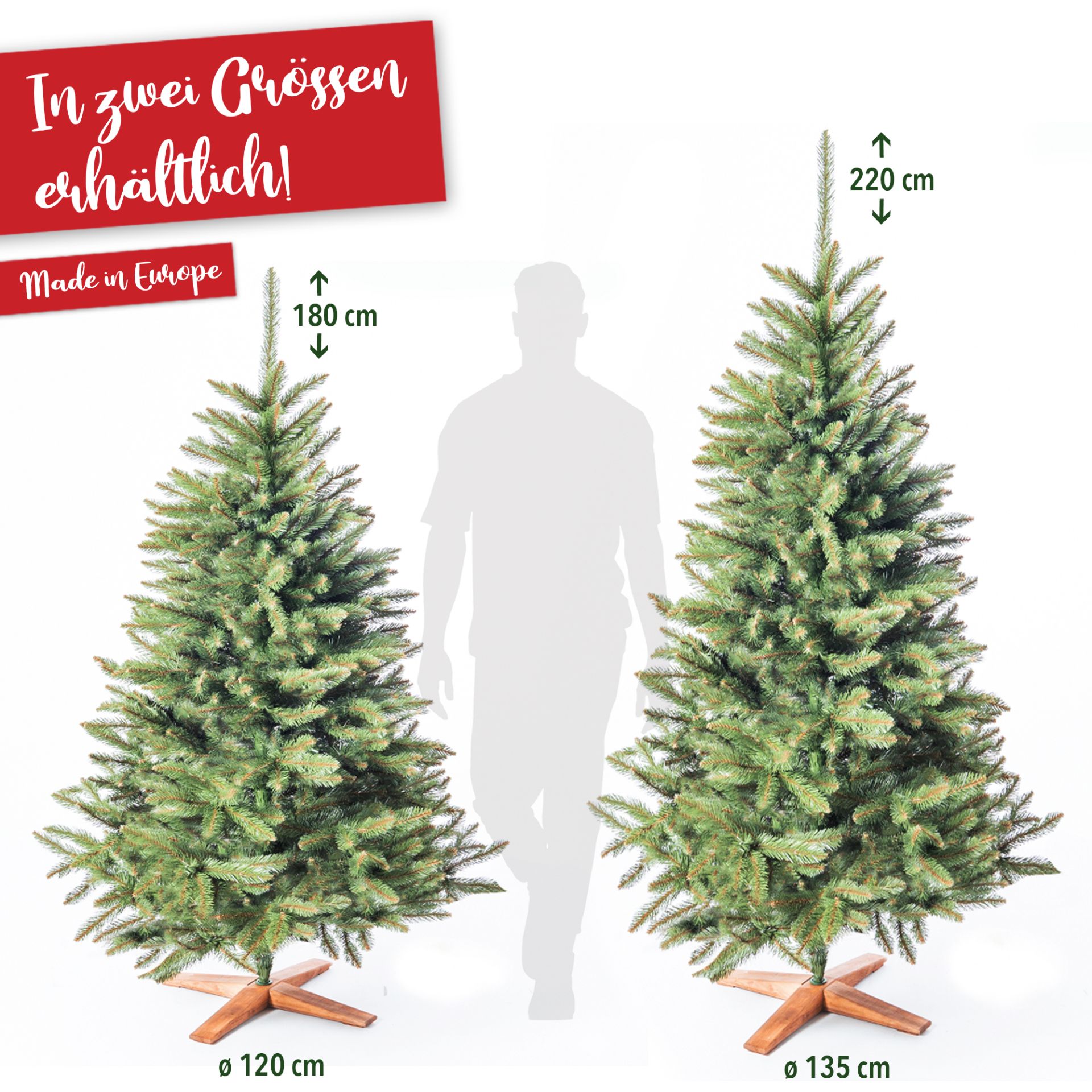 Weihnachtsbaum Classic 1,80 Meter - In 2 Größen erhältlich, 1,80 Meter und 2,20 Meter