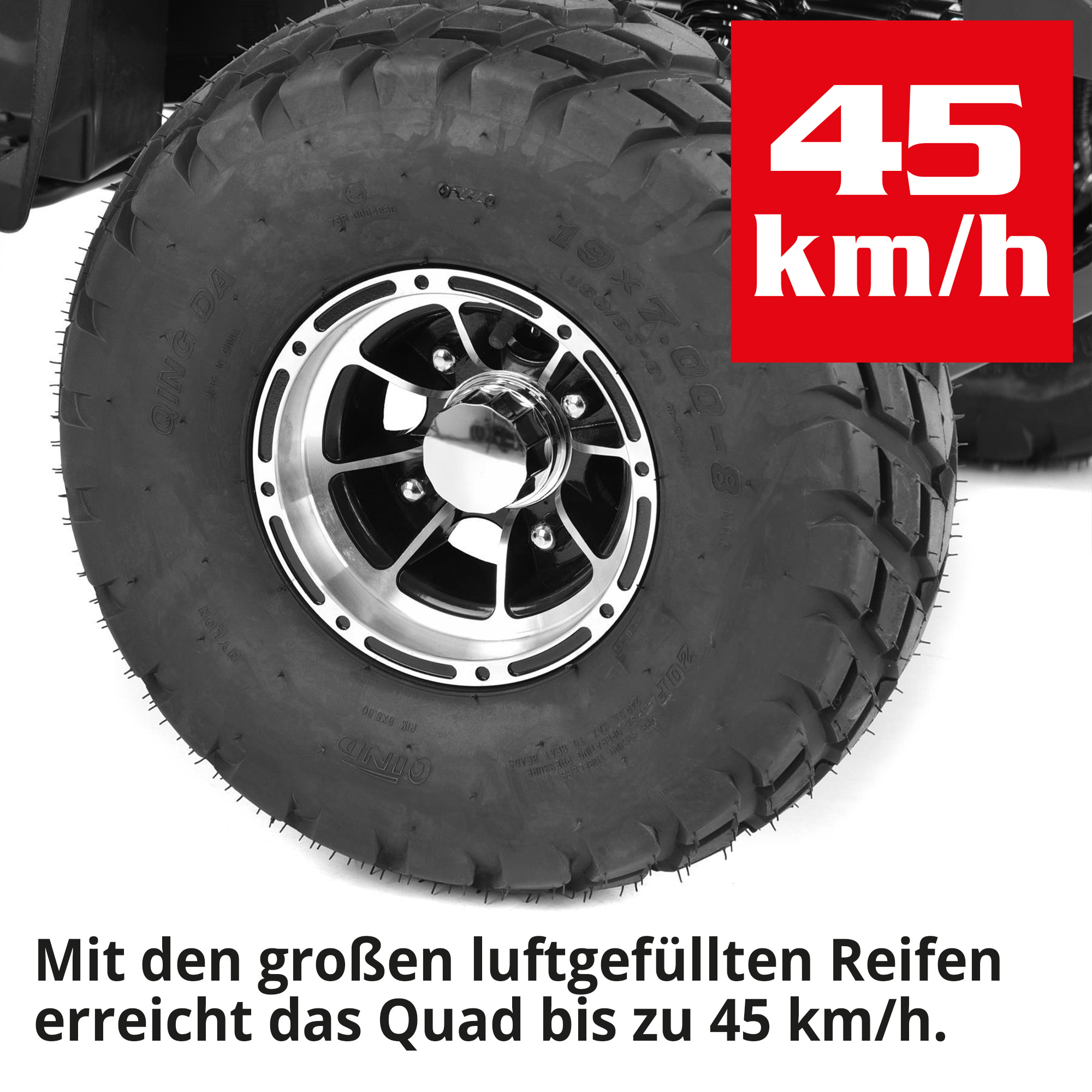 Huron - Quad mit Straßenzulassung mit großen luftgefüllten Reifen; erreicht bis zu 45 km/h
