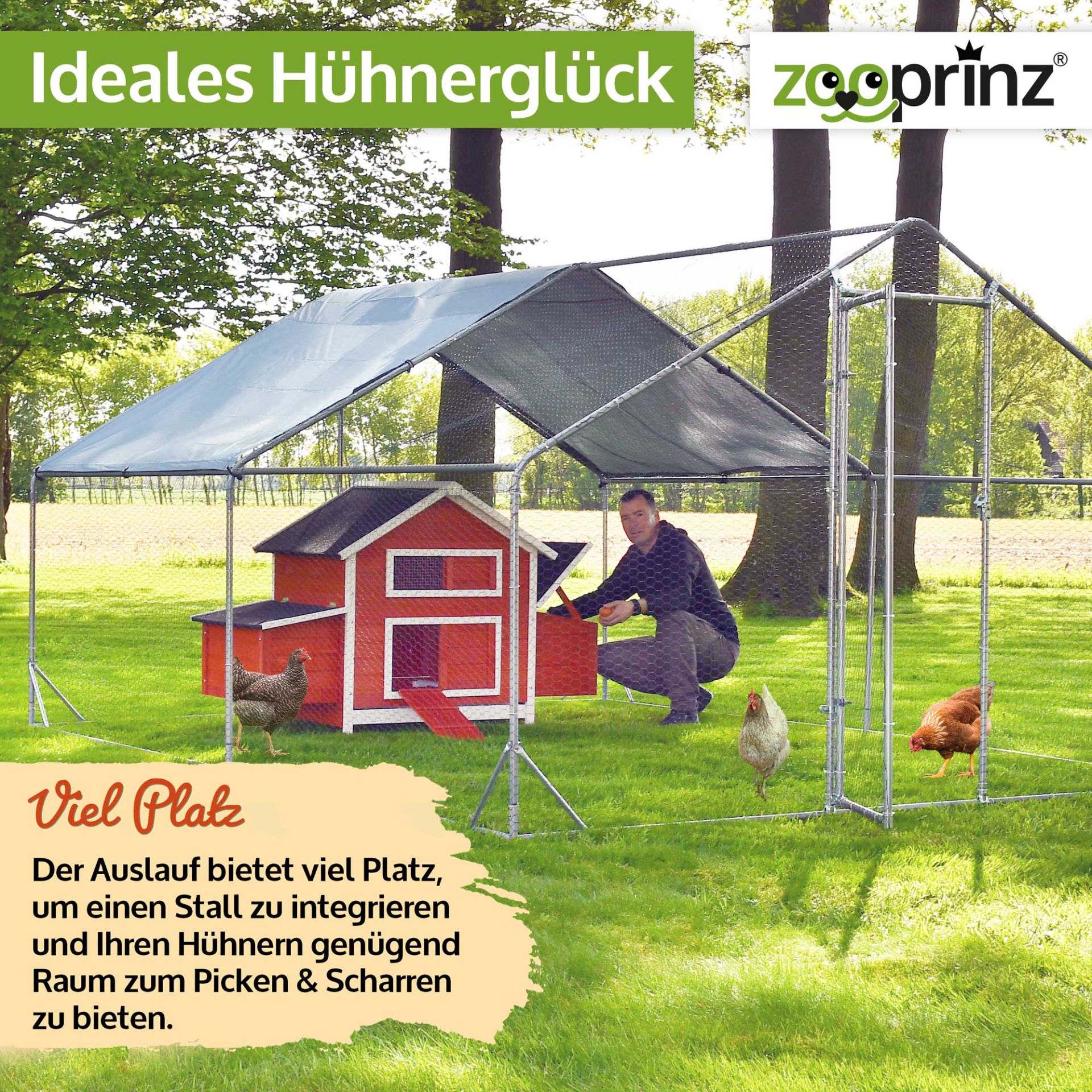 Hühnervoliere Steel; Viel Platz