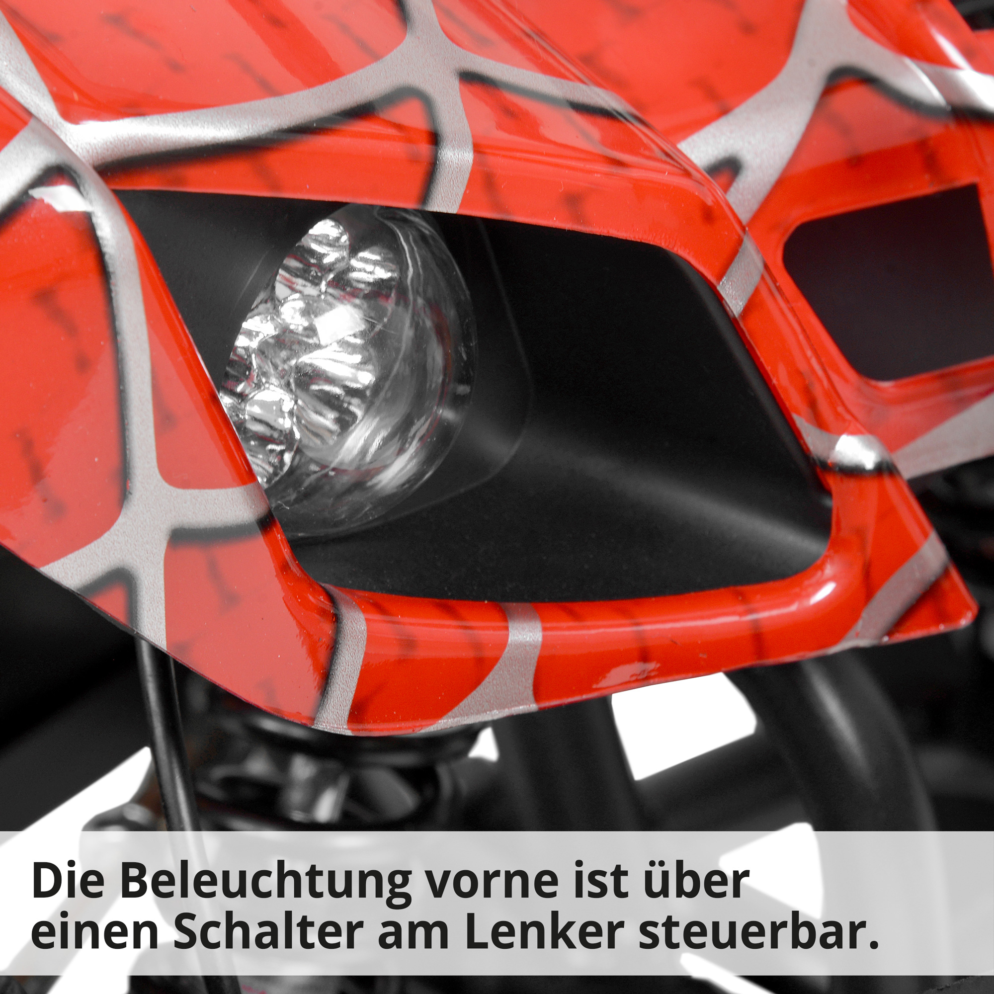 Quad; Beleuchtung ist über einen Schalter am Lenker steuerbar
