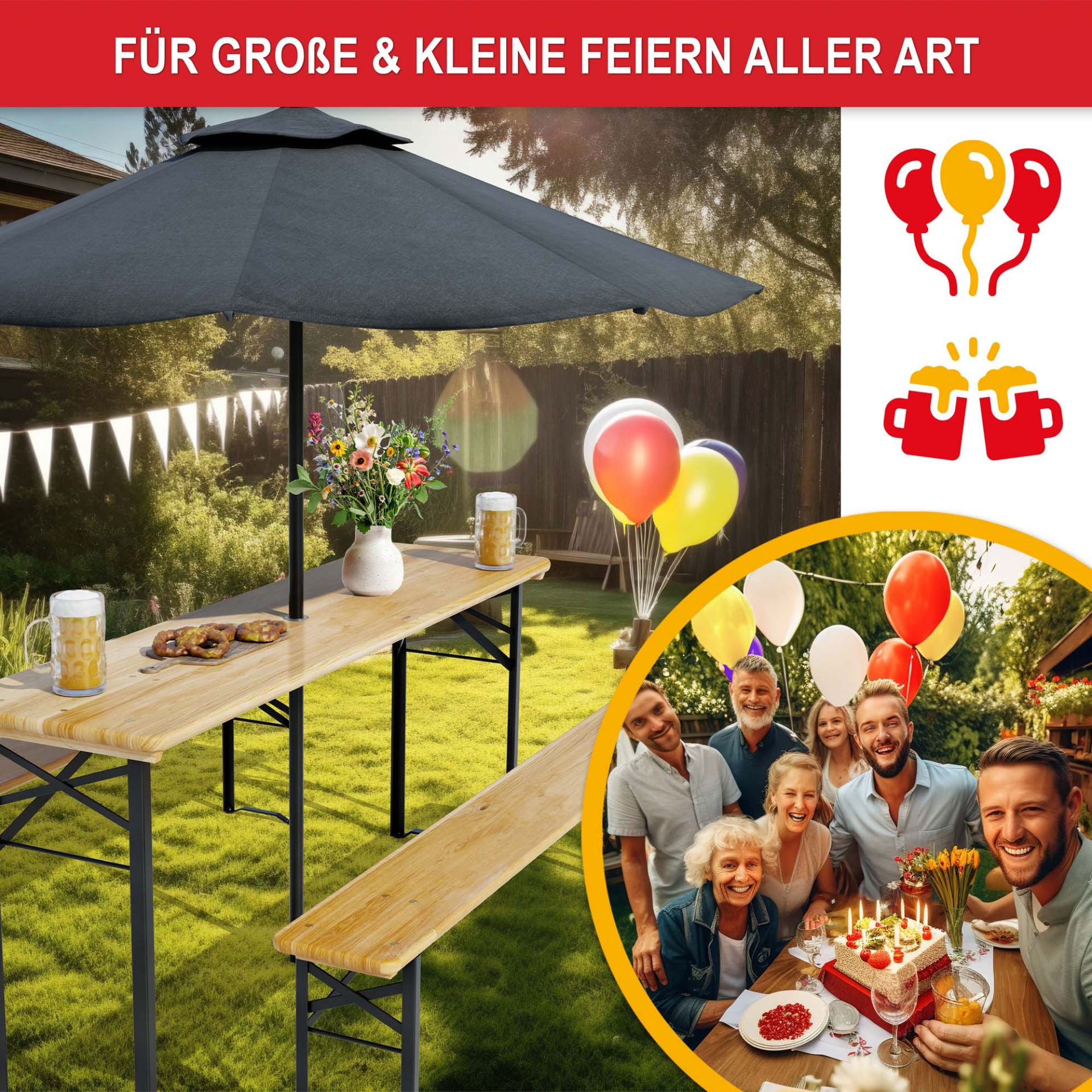 Bierzeltgarnitur Bavaria - für große und kleine Feiern aller Art