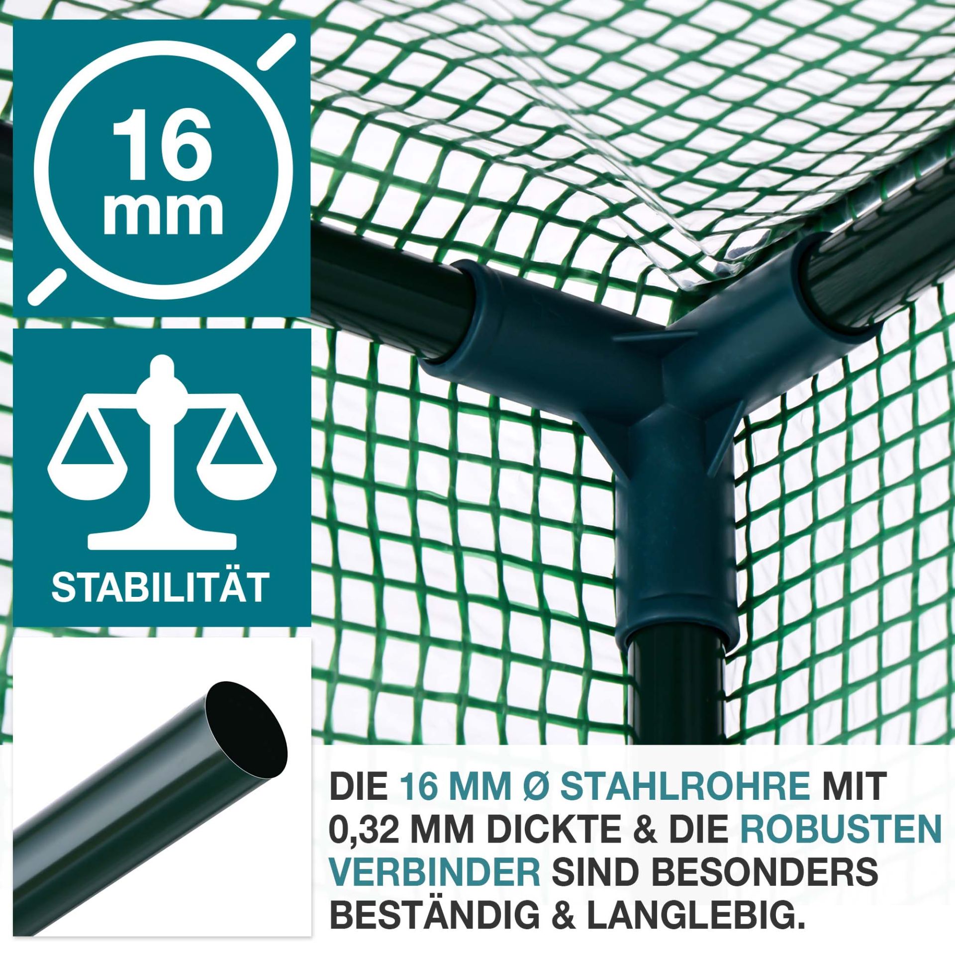TOM Tomaten Gewächshaus GH-50; robuste Stahlrohre