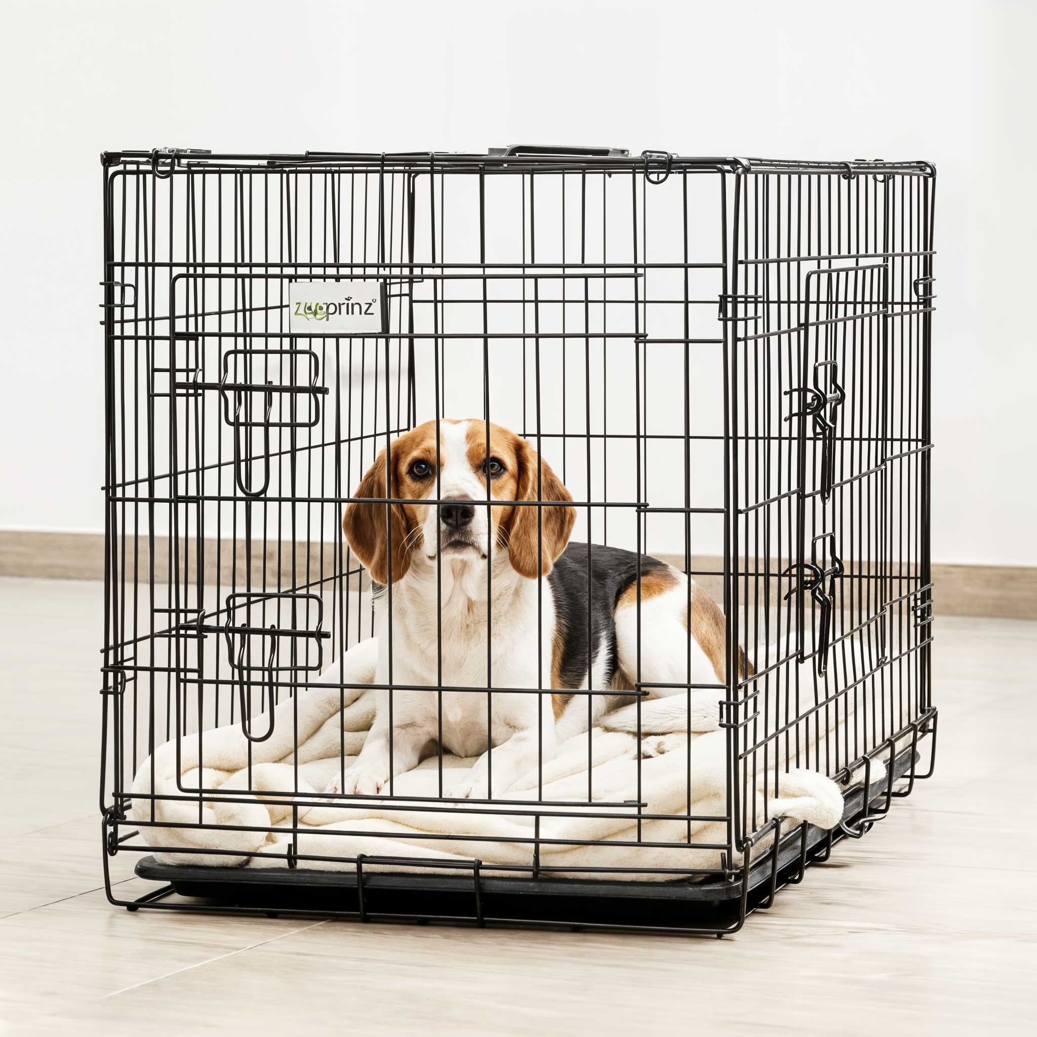 Hundekäfig zooprinz faltbar Größe L mit robustem Eisengitter für Hunde