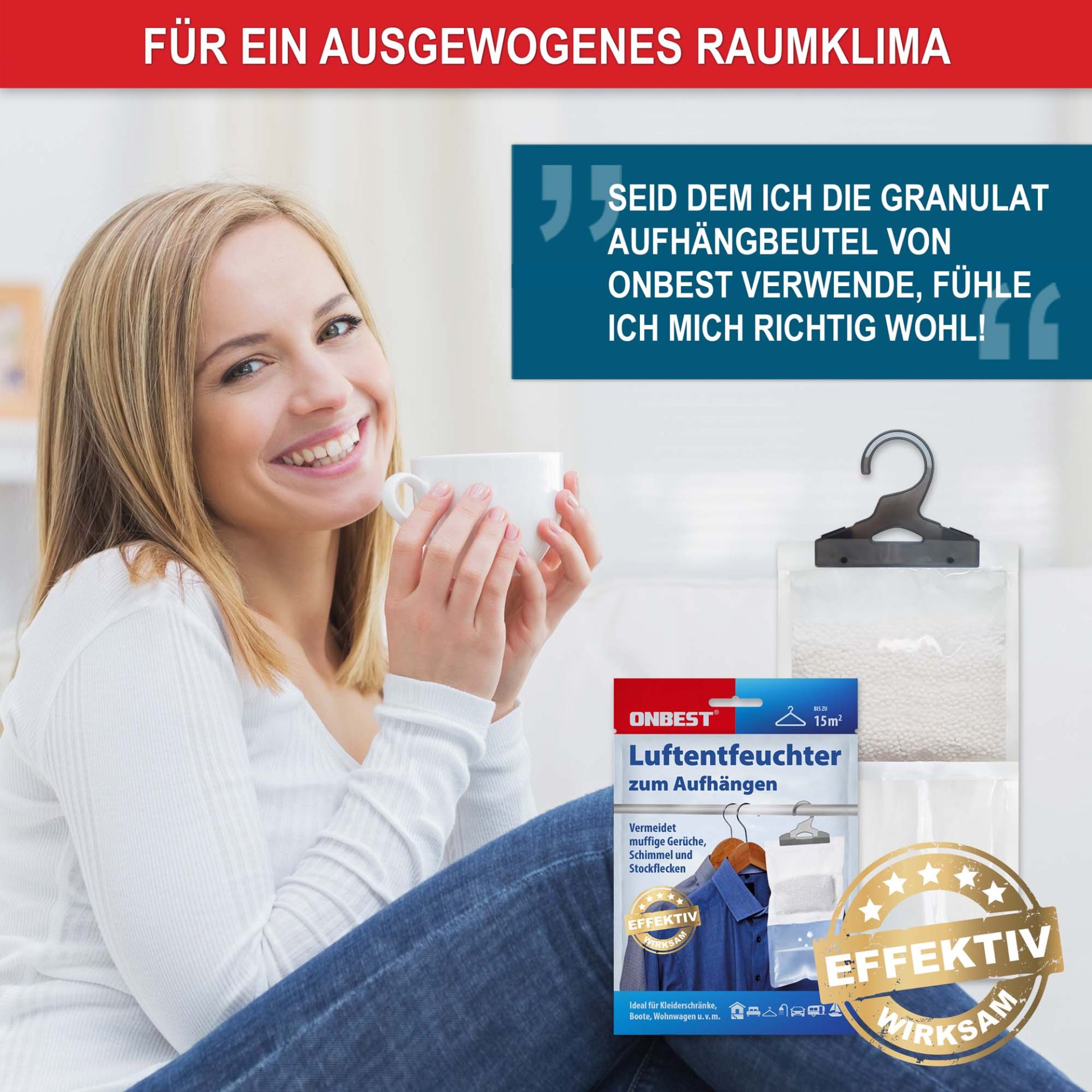 Luftentfeuchter zum Aufhängen - Effektiv Wirksam, Für ein ausgewogenes Raumklima