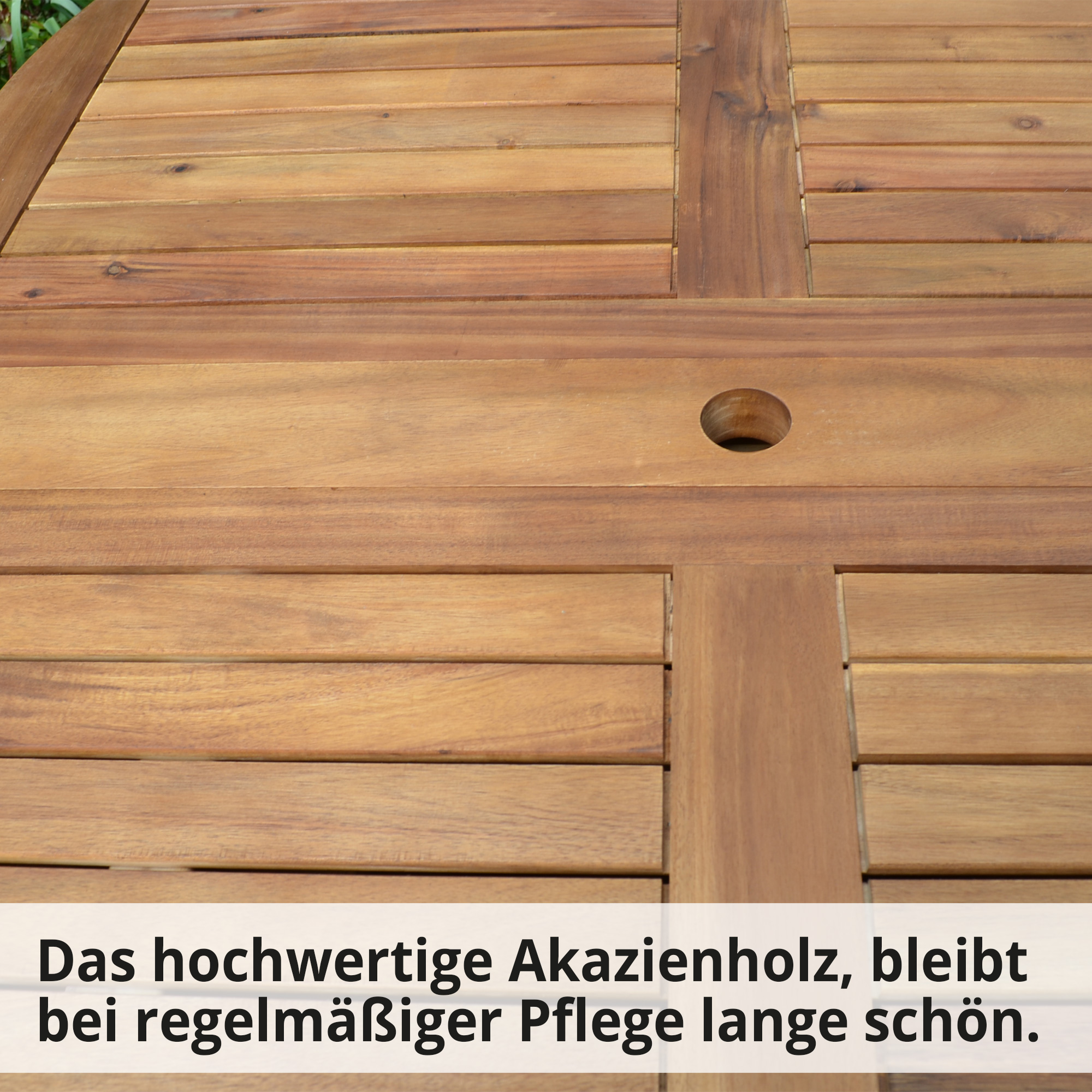 Gartensitzgruppe Royal; Das hochwertige Akazienholz bleibt bei regelmäßiger Pflege lange schön