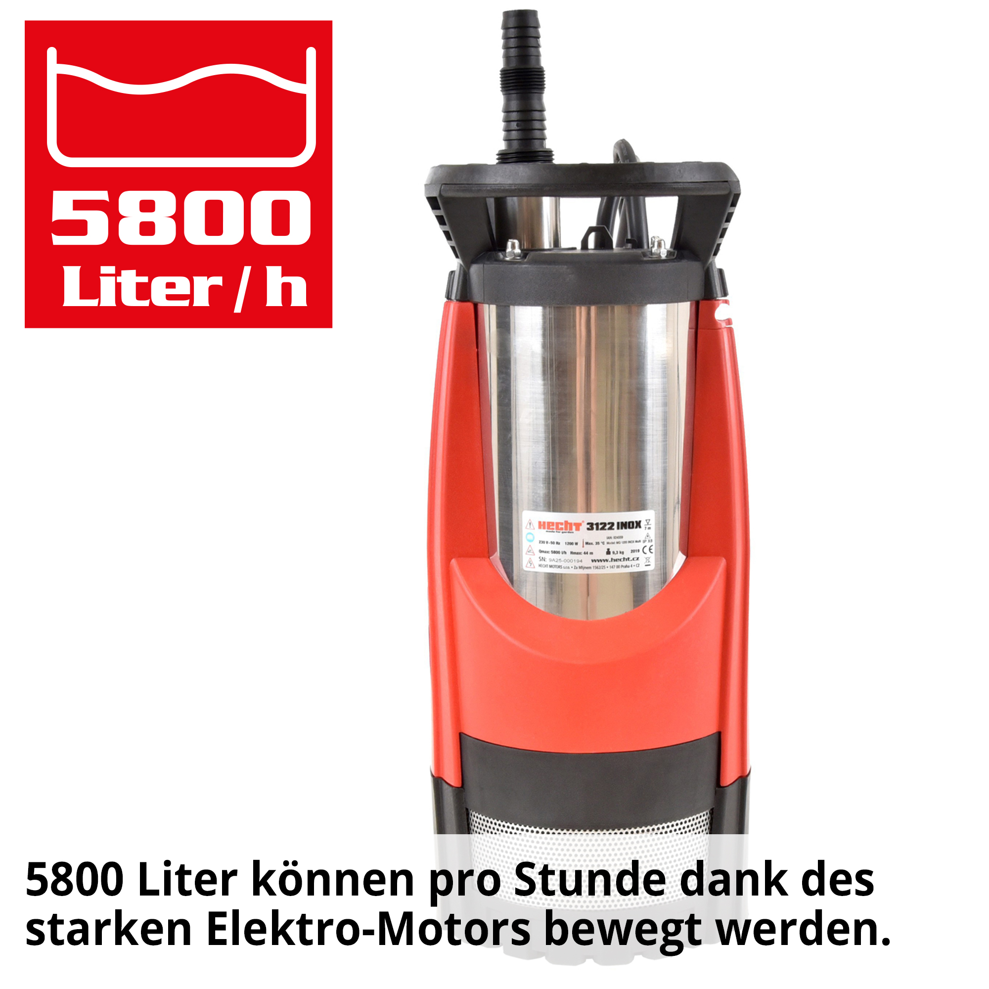 Tauchpumpe; 5800 Liter pro Stunde